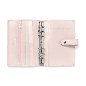 Filofax Malden Personal Pink Leather Organizer Agenda Calendar - open, inside view.