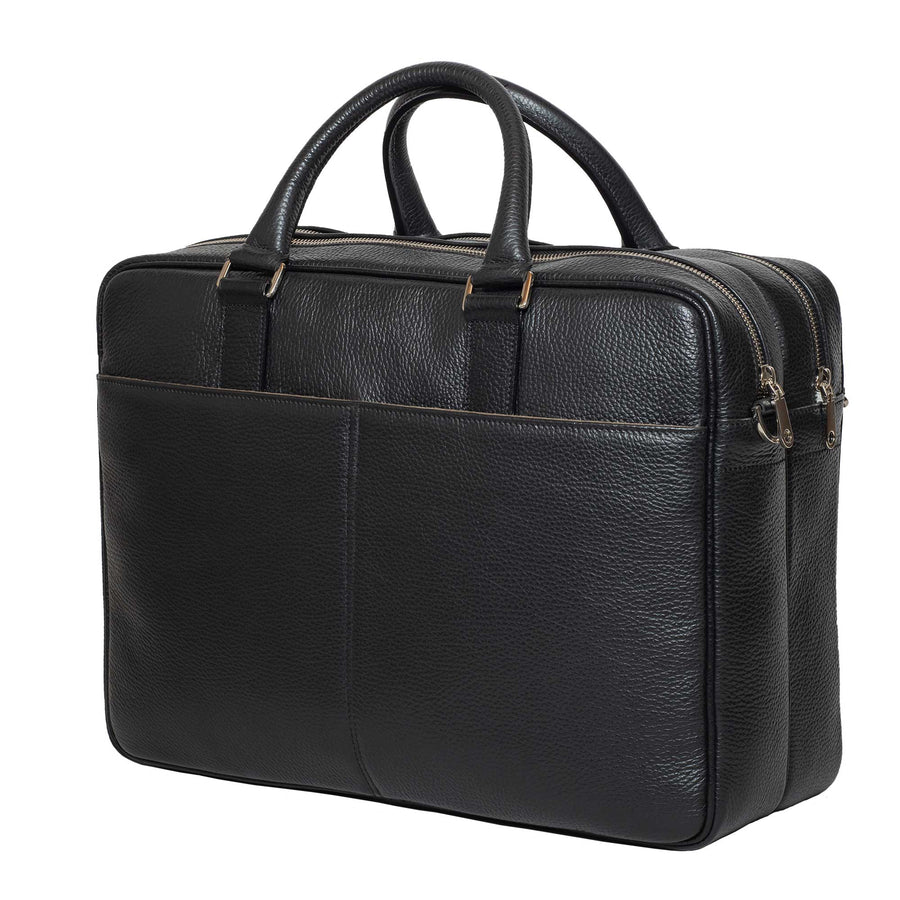 Classic Italian Leather Briefcase Made In Italy DiLoro Leather   Diloro Leather Briefcases Black Back Side 2 2000x2000 900x900 Crop Center 