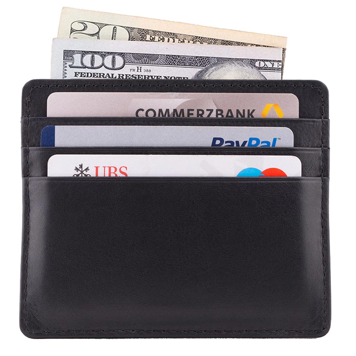 DiLoro Men's Ultra Slim Leather Credit Card Holder Wallet