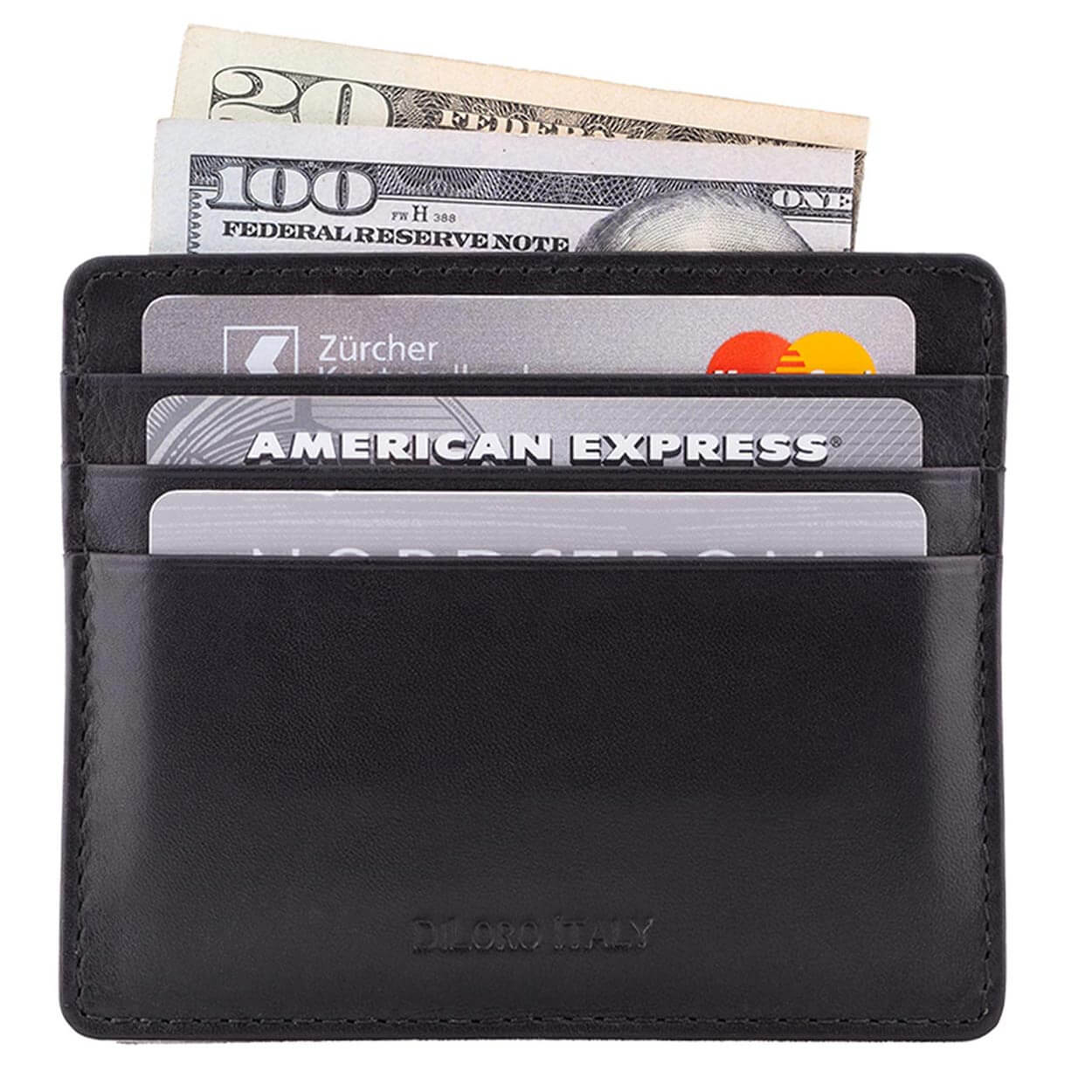Hunter Leather Minimalistic Credit Card Holder Men Wallet Slim