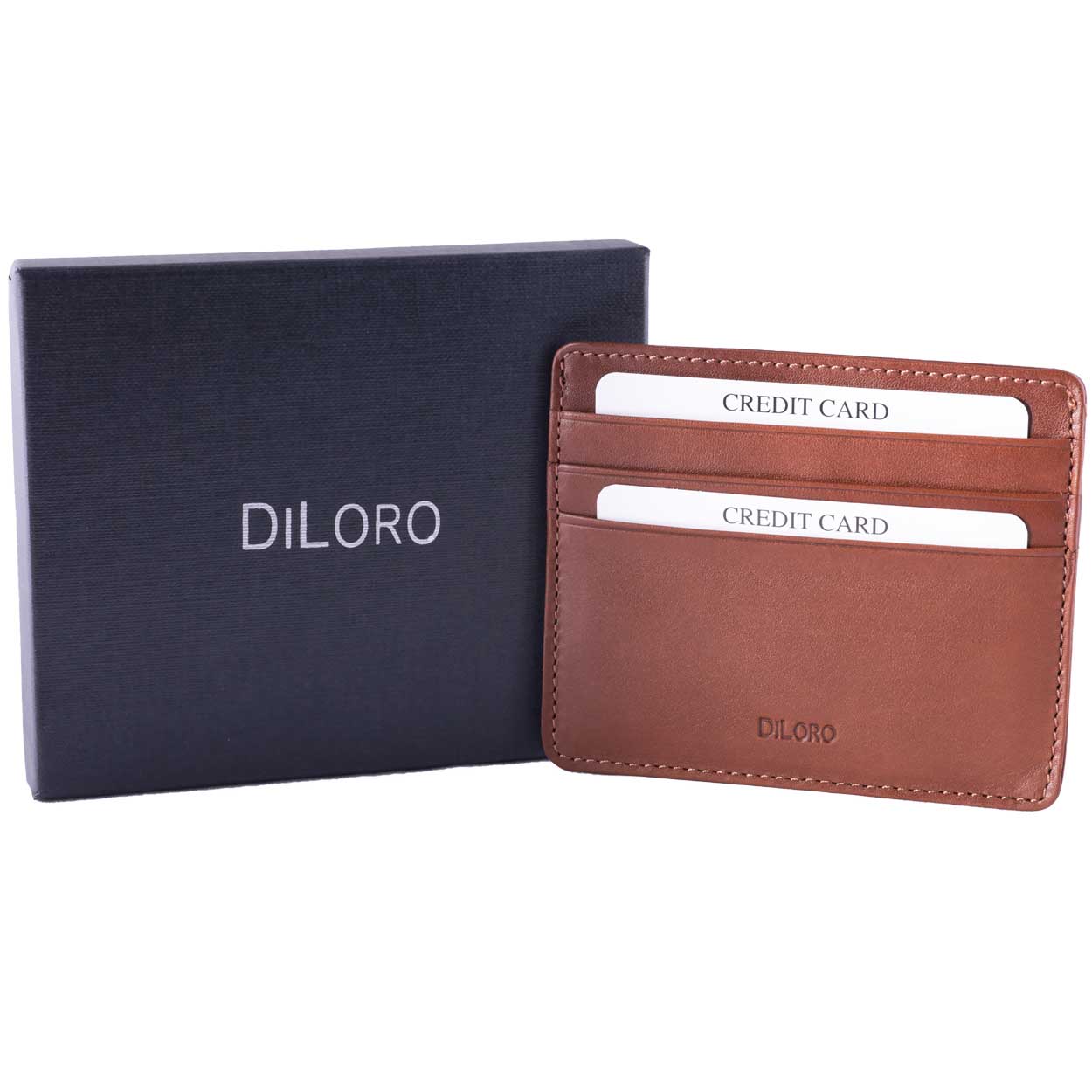 The Tanned Cow Slim Minimalist Wallet for Men Women, Mini Thin Leather  Bifold, Front Pocket Credit Card Holder with RFID Blocking, including Gift  Box