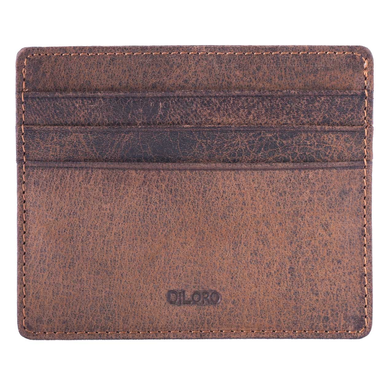  DiLoro Slim Mens Leather Wallet Minimalist Front Pocket Bifold  Soft Nappa Credit Card Holder RFID Protection Brown 1712-BR : Clothing,  Shoes & Jewelry