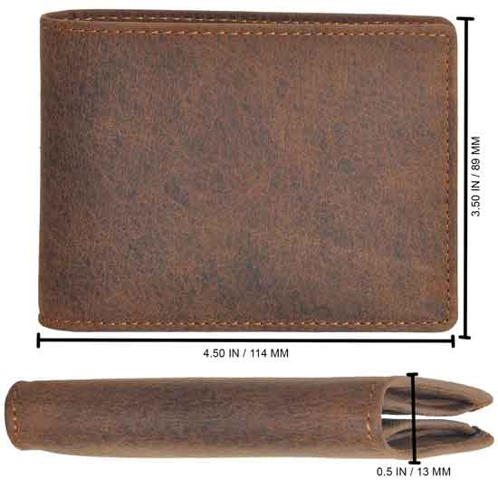 DiLoro Lugan Men's Bifold Leather Wallet Saffiano Black