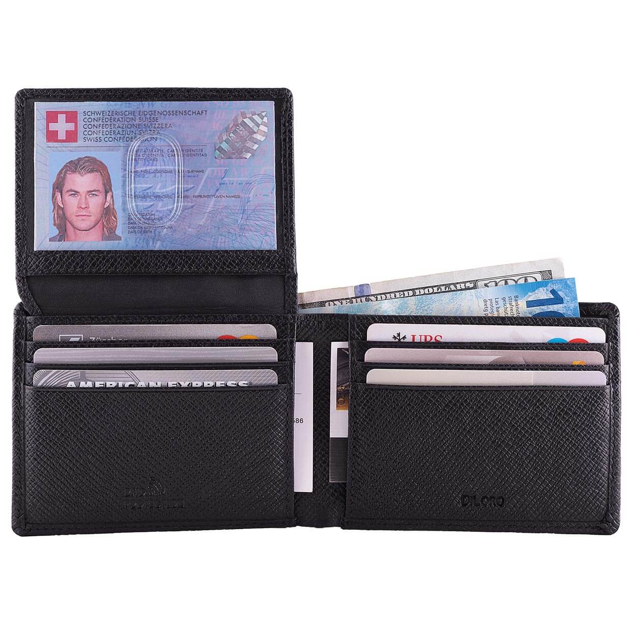  Mens Wallet, RFID Blocking Made of Genuine Leather
