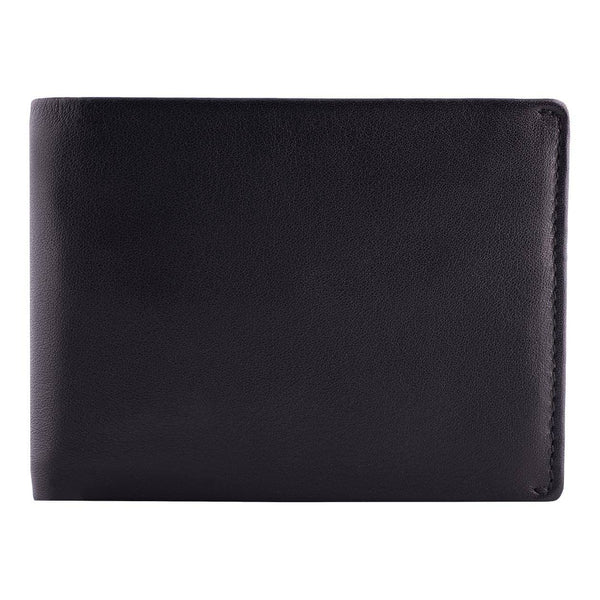 DiLoro Men's Bifold Leather Wallet Saffiano Black