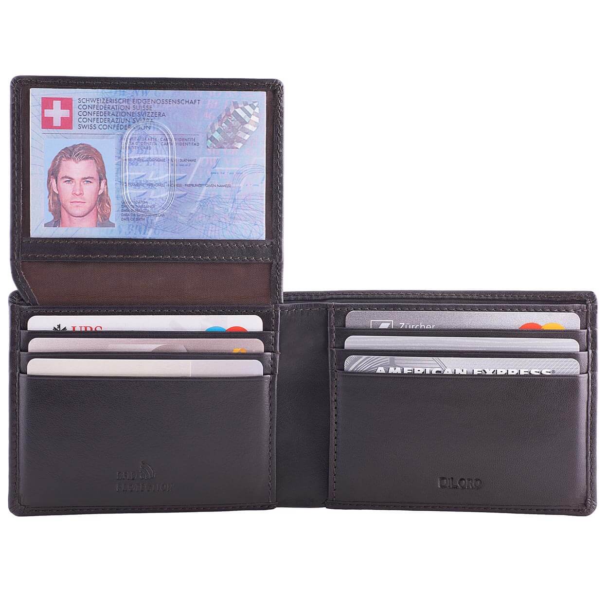 Brown Bifold Wallet for Men With ID Window and RFID Blocking
