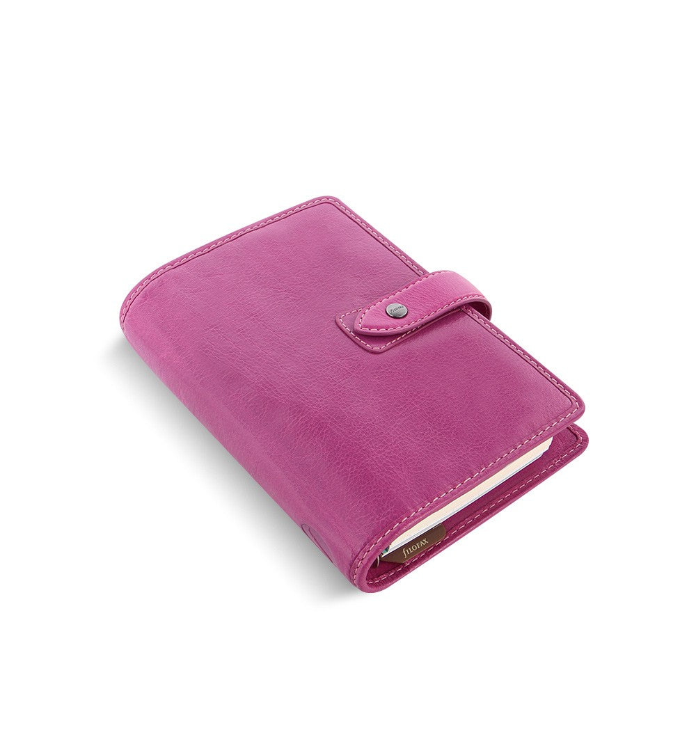 Filofax Malden Personal Fuchsia Leather Organizer Agenda Calendar Side View